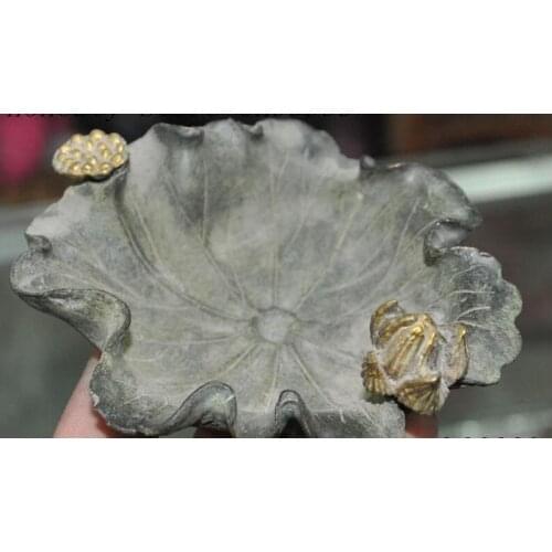 67110522+++chinese buddhism bronze lotus Snails animal lucky statue Pen wash