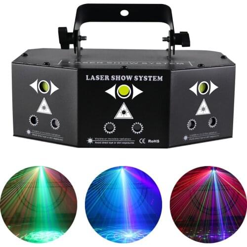 9 Eyes RGB Laser Strobe Pattern Projector 3X15W COB LED Stage Effect Light DMX512 For DJ Disco Bar Party Dance Floor Club