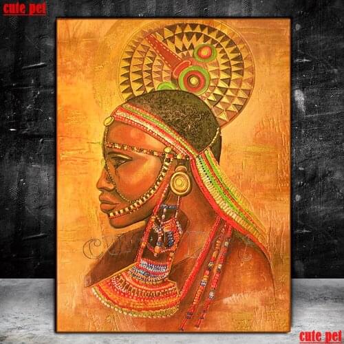 Diamond Painting Women from South African tribes Rhinestone 5D DIY Diamond Embroidery Cross Stitch Mosaic Sale decoration salon