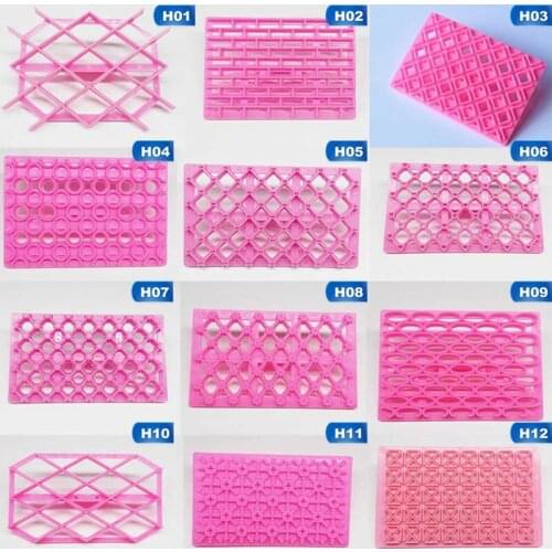 Diamond Sugarpaste Gum Icing Baking Quilt Fondant Cake Raft Equipment Tool Embosser Cutter Icing Embosser Mould