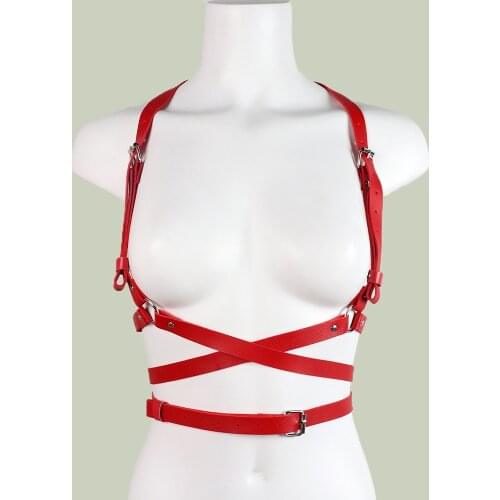 B.CYQZ Harness Women Belt Red Leather Suspenders Punk Sword Belt Adjustable Waistband Gothic Garters Sexy Lingerie Body Bondage