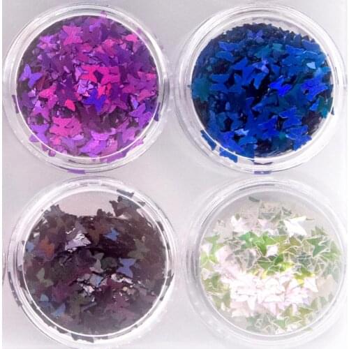 Sparkle glitter Eco-friendly bulk craft glitter Neon Holographic butterfly shapes for makeup nail polish DIY Crafts