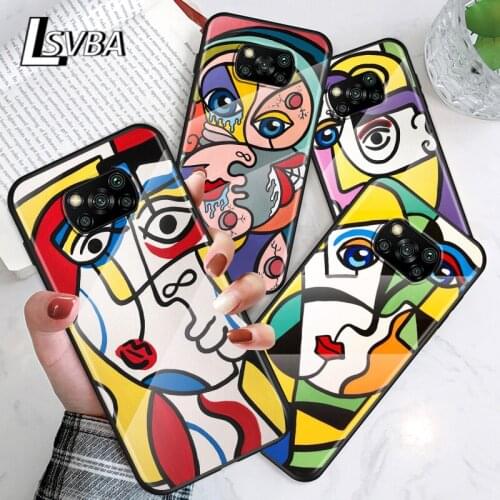 Picasso Abstract Art For Xiaomi POCO F3 F2 X3 NFC X2 M2 Pro Tempered Glass Hot New Shell Luxury Cover Phone Case