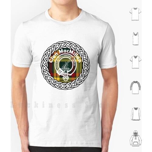 Clan Macmillan Surname Last Name Tartan Crest Badge T Shirt Big Size 100% Cotton Macmillan Heraldry Coat Of Arms Tartan Kilts