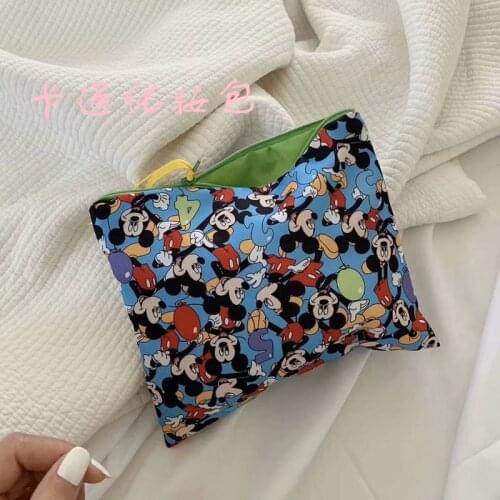 Disney Mickey Blue Anime Figures Cartoon Product Cosplay Accessories Storage Bag Makeup Pen Unisex Gift