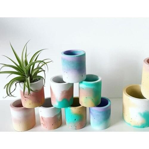 Handmade Silicone Cement Molds 4 Holes Succulent Plants Pot Concrete Mould DIY Pen Holder Decorative Tool