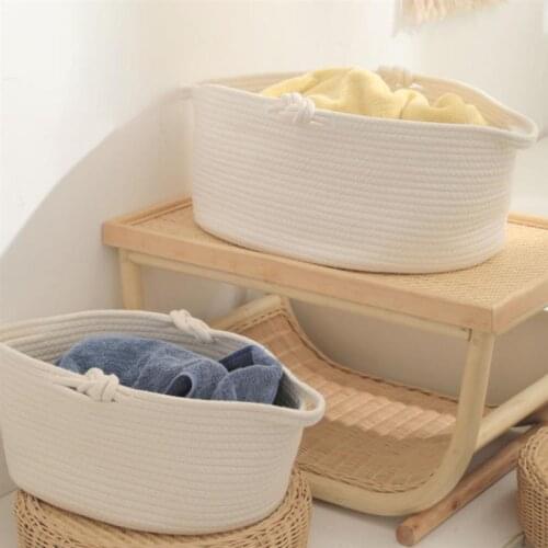 Cotton Rope Basket Woven Storage Basket Sundries Storage Sundries Basket Towel Laundry Basket Toy Bucket Nursery ChildrenS Room