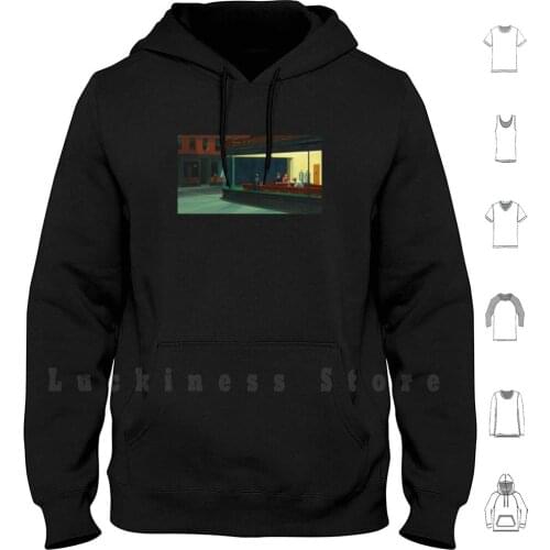 Nighthawks Painting Edward Hopper Hoodies Long Sleeve Artist Art History Gogh Classic Art Creative Van Gogh
