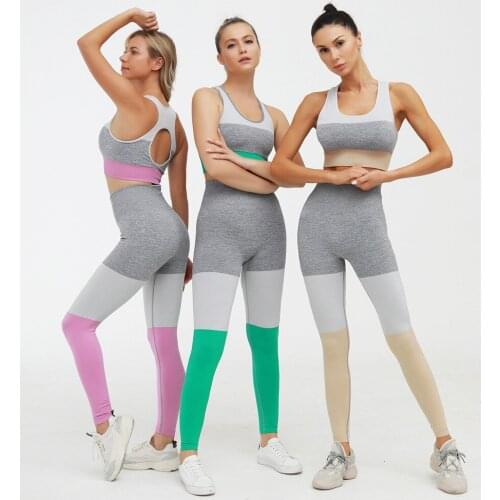 Seamless Yoga Set Women Fitness Sports Bra and Leggings Set 2 Piece Gym Set Workout Clothes For Women Tracksuit Sport Suit Women