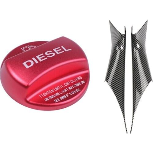 Fuel Tank Cap Cover (Red Diesel) & Interior Door Handle Cover Trim Door Bowl Stickers for BMW 5 Series G30