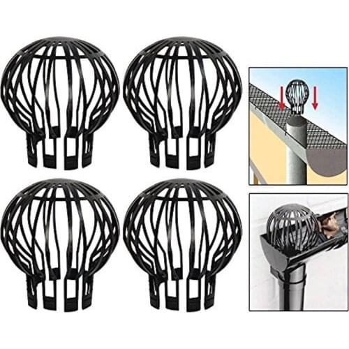 LBER 4PCS Gutter Guard Downspouts Filter Strainer Preventing Leaf Debris Branches Roof Moss From Clogging the Pipes