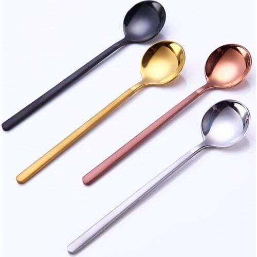 Tea Spoon Stainless Steel 304,Circular Coffee Scoop Stirring Spoons