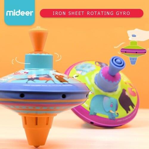 Mideer Children Iron Sheet Rotating Gyro Spinning Top Pressing Rotating Casual Interactive Traditional Toys