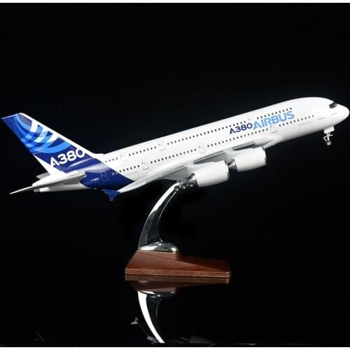 1/162 Diecast Resin 45cm Airbus 380 A380 Prototype Airline Model Plane Airplane with cabin lights for Collection Gift Souvenir