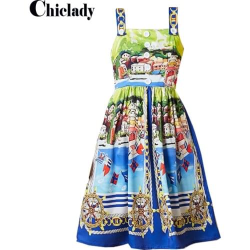 CHICLADY runway designer celebrity style tropical Aesthetic flower printed spaghetti strap buttons bow young lady soft girl robe