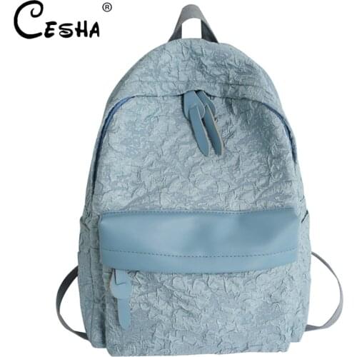 Fashion Pleated Bubble Fabric Grils School Backpack High Quality Fabric + PU Female Backpack Pretty Style Women Travel Backpack