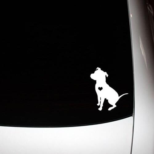 Animal stickers Cute dog decal sticker Sitting Floppy Ear Pit Bull window Decal 10cm
