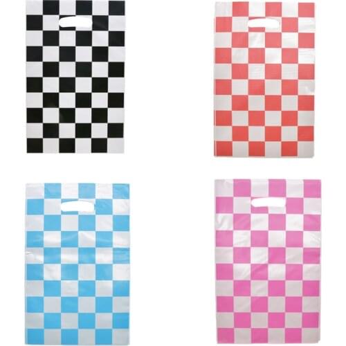 Lattice Theme Gift Bags Wrapping Supplies Candy Bags for kid s Birthday Party Decor Racing car white black Lattice Gifts Bags