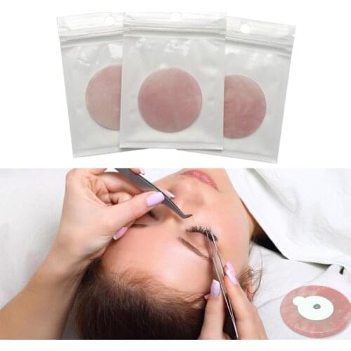 Grafting Eyelash Pink Crystal Jade Stone Holder Grafting Tool Lash Glue Adhesive Pallet Eyelashes Glue Gasket Tool