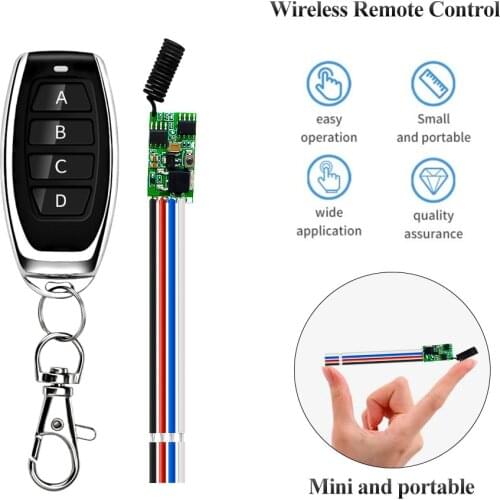 433 Mhz 1CH RF Relay Receiver DC 3.6V-12V Wireless Remote Control Micro Receiver Mini Module Controller Switch Power Transmitter