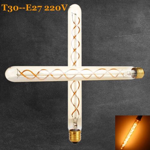 T30 Led Edison Bulbs Spiral Dimmable Light Retro Saving Lamp Bintage Filament Bubble Ball Bulb E27 Led Light 4W AC 220V - 240V