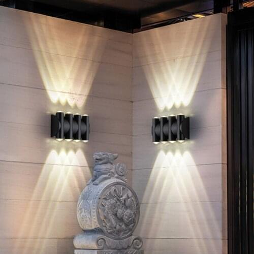 8/10/12W Outdoor Waterproof Wall Lamp Up Down Wall Light For Villa Garden Balcony Porch Aluminum Front Door Exterior Wall Lamps