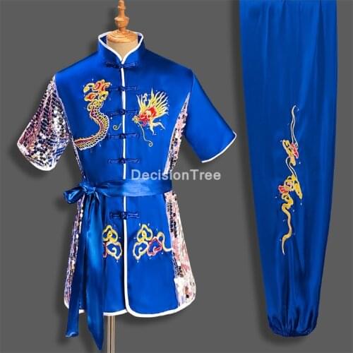 2021 unisex tai taiji kung fu uniforms chinese style embroidery clothing shaolin wushu morning exercise chinese warrior costume