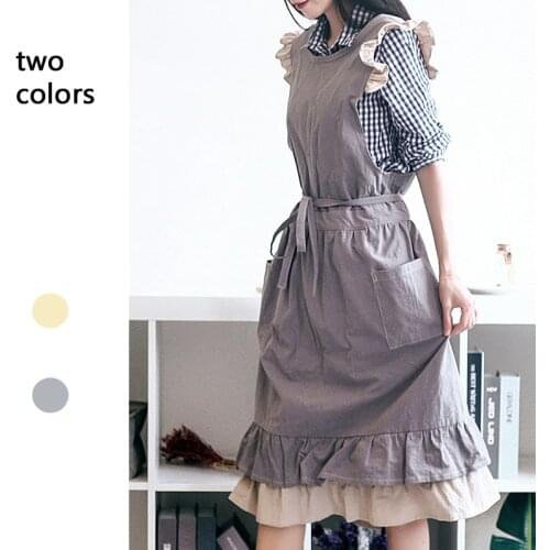 Thickened apron fashion apron Kitchen Baking restaurant coffee shop apron painting apron Princess Girl apron cotton Apron dress