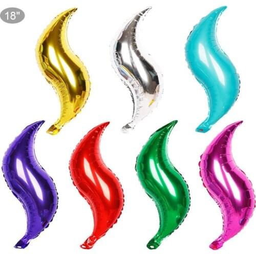 18 inch S shape balloon wedding birthday party layout flame S streamline fishtail wave aluminum balloon wholesale