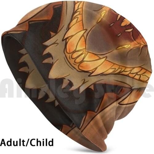 Glowing Mouth Dragon Beanies Knit Hat Hip Hop Mouth Brown Snarl Fantasy Teeth Dragon
