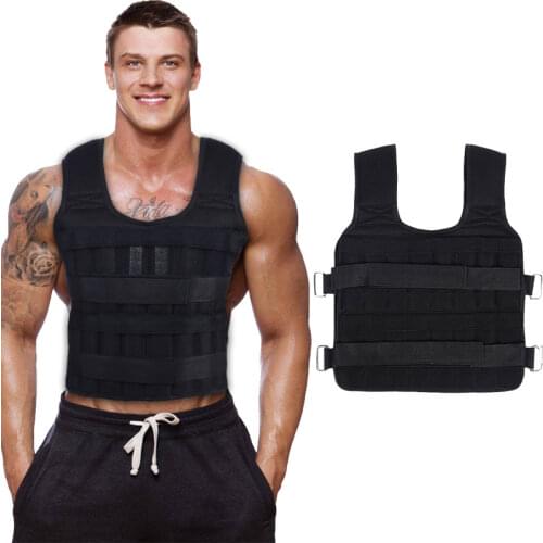 30KG Exercise Loading Weight Vest Boxing Running Sling Weight Training Workout Fitness Adjustable Waistcoat Jacket Sand Clothing