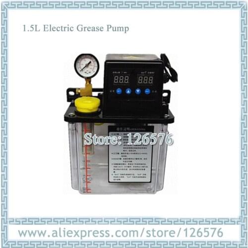 1.5L Auto Lubrication Pump with pressure gauge, AC110V AC220V Digital electronic Timer Oil Pump For CNC Machine