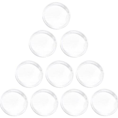 10 pc 25mm Acrylic Material For NTAG215 Coin Holder Capsules Box Storage Clear Round Display Cases High Quality Coin