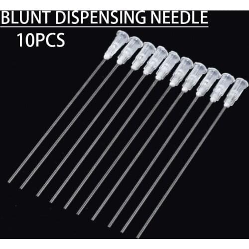 10pcs/Set 100MM White Stainless Steel Blunt Dispensing Needles Glue Syringe Needle Tips For Gluing Filling Ink Oil Welding Flux