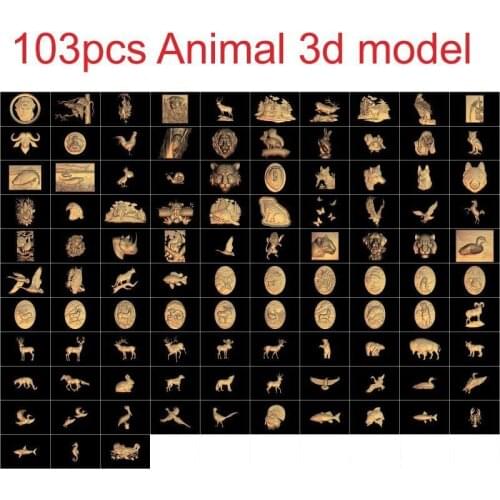 103pcs/set Animal 3d model STL relief for cnc STL format 3d model for cnc stl relief artcam vectric aspire