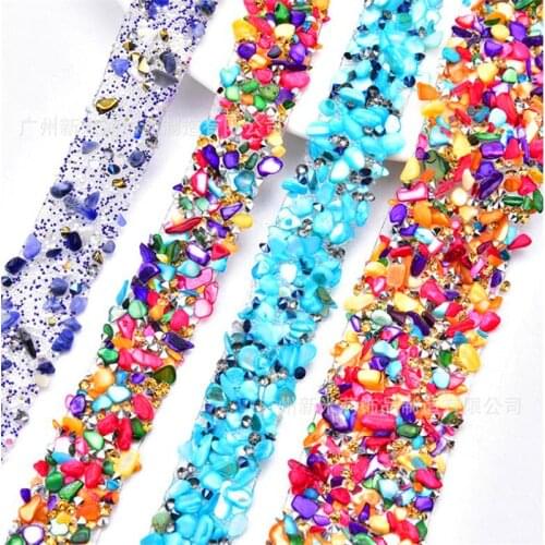 2-3cm width x 2yards length, Hot melt glue hot-fix stones Rhinestones strap sticker Trimming hot-fix rhinestones chain HH148