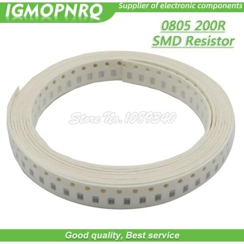 300pcs 0805 SMD Resistor 200 ohm Chip Resistor 1/8W 200R ohms 0805-200R