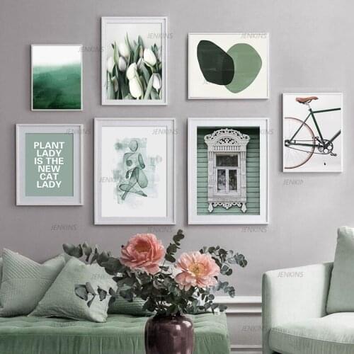 Abstract Nature Green Plant Wall Canvas Painting Nordic Style Posters and Prints Wall Pictures for Living Room Home Decor Jenkin