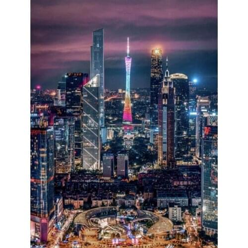 5D DIY full square diamond painting Modern landscape city night view mosaic diamond embroidery home living room decoration gift