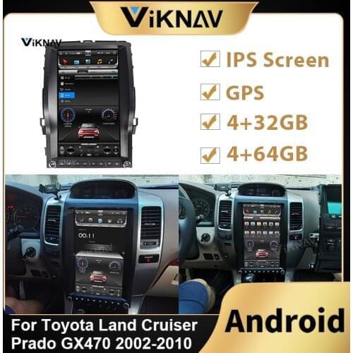 Android car multimedia player for Toyota Land Cruiser Prado GX470 2002-2010 car radio GPS navigation stereo 2 din