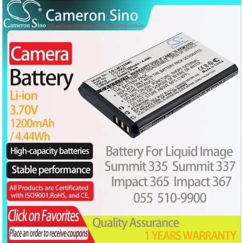 CameronSino Battery for Liquid Image Summit 335 Summit 337 Impact 365 Impact 367 fits Polaroid RL-6C camera battery 1200mAh