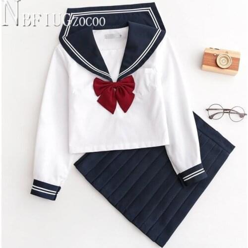 Bowknot Long Sleeve Blouse And Pleated Skirt Women Sets Students Female Sets