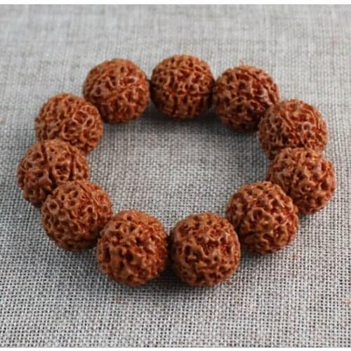 Spirituality 25mm Rudraksha mala Buddha Lucky bracelet Bless pray Chakas Stretchy mala Monk Stretchy Meditation Sutra Unisex