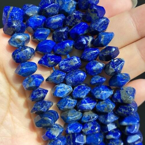 Natural Irregular Lapis Lazuli Stone Special Cut Genuine Loose Spacer Beads For Jewelry DIY Making Bracelet Accessories 7.5