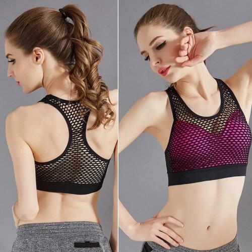 Quick Dry Breathable Sports Bras Women Hollow Out Padded Top Gym Running Brassiere Fitness Sports Tops Underwear Female