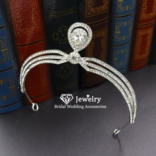 CC Hairbands for Women Crown Jewelry Engagement Wedding Hair Accessories Bridal Tiara Simple Design Party Beach Headwear KC09