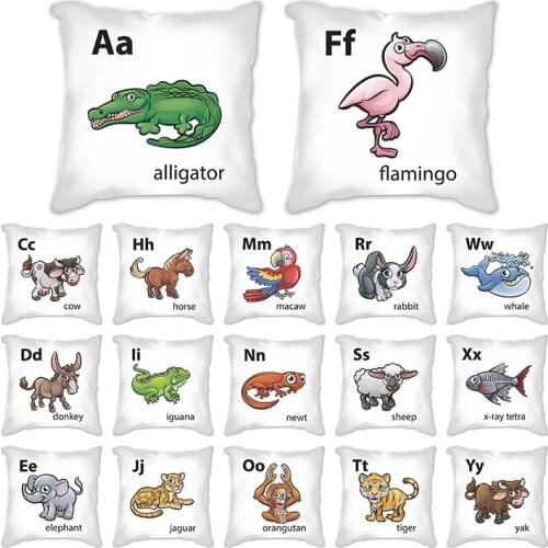 Decorative Throw Pillow Case Cover sheep tiger urial vole whale Cotton Linen Cushion Cover For Sofa Home Lumbar Pillow 45x45cm