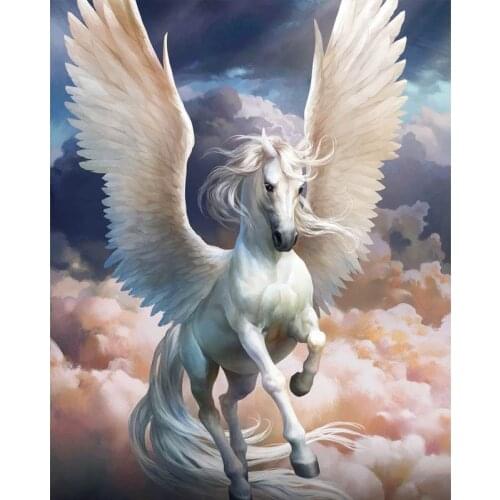 Flying Horse With Wing Diamond Painting Mosaic Cross Stitch Square&Round Diamond Home Decorative Picture Hanging Painting