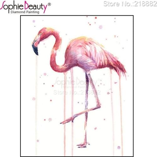 Sophie Beauty New Diy Diamond Painting Cross Stitch Animal Pink Flamingos Resin Handcraft Embroidery Needlework Mosaic Kits Arts