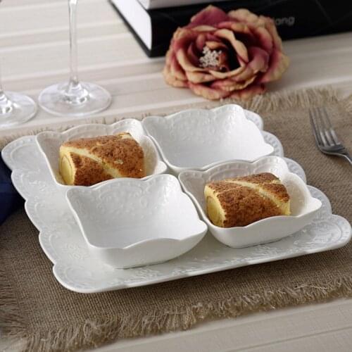Ceramic Creative Snack Plates Ceramic Fruit Plate Platter Nut Plates Tray Candy Dish Five-piece Set